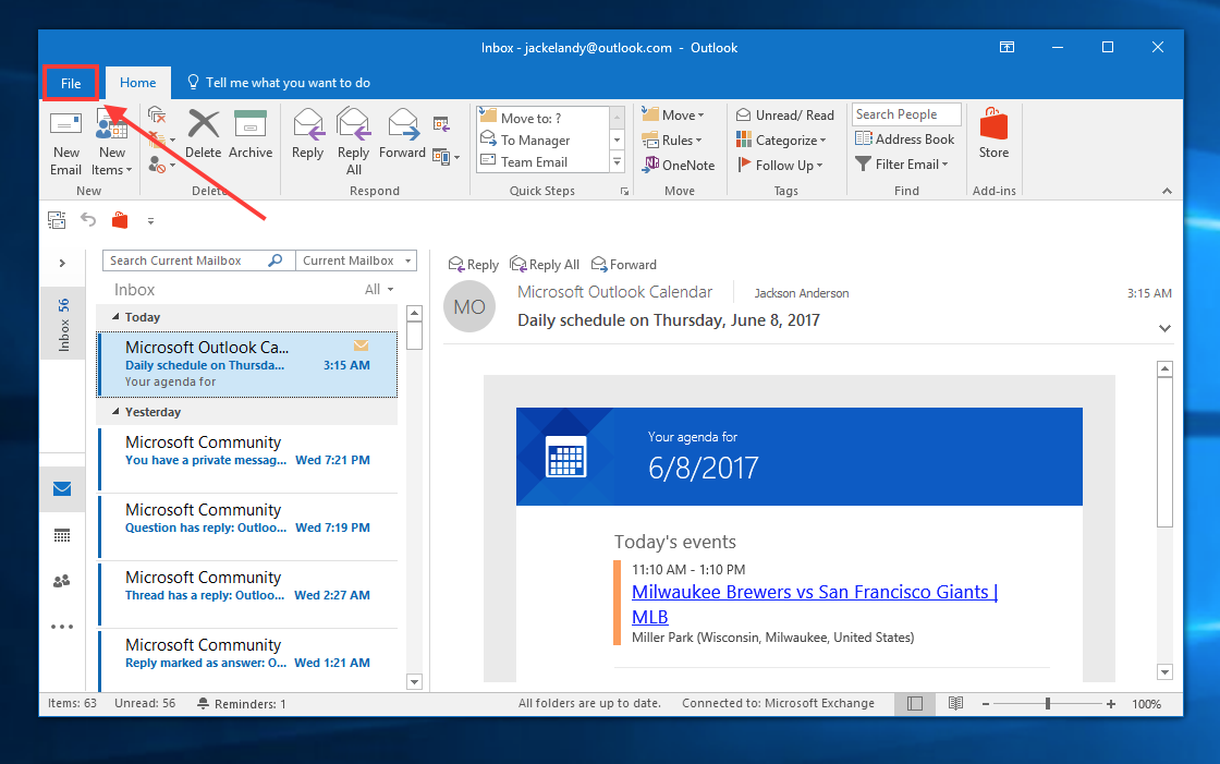 Microsoft outlook switching